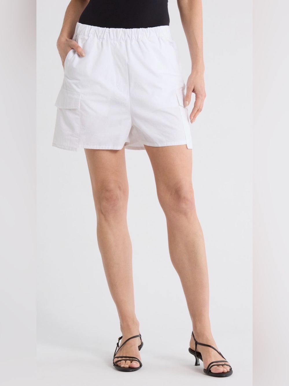 Cotton Boxer Shorts in White Poplin NWT